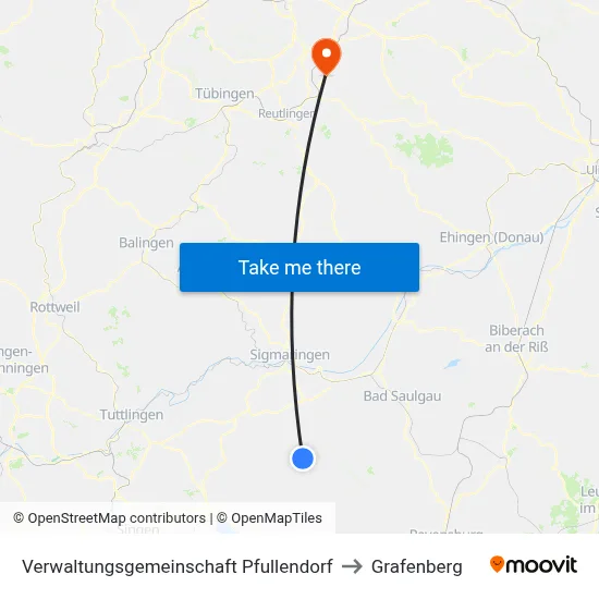 Verwaltungsgemeinschaft Pfullendorf to Grafenberg map