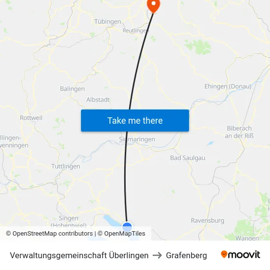Verwaltungsgemeinschaft Überlingen to Grafenberg map