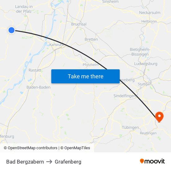 Bad Bergzabern to Grafenberg map