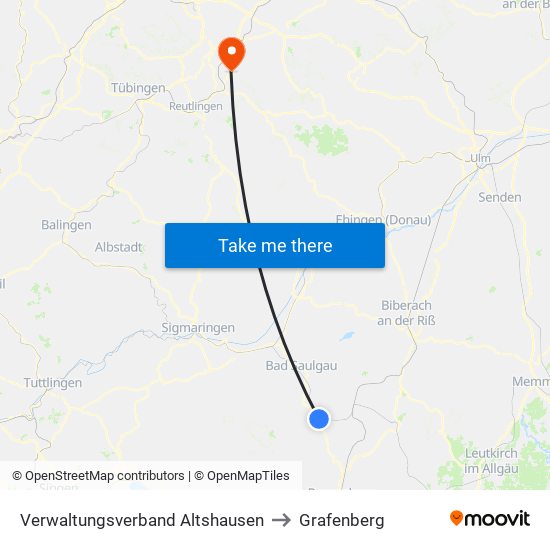 Verwaltungsverband Altshausen to Grafenberg map