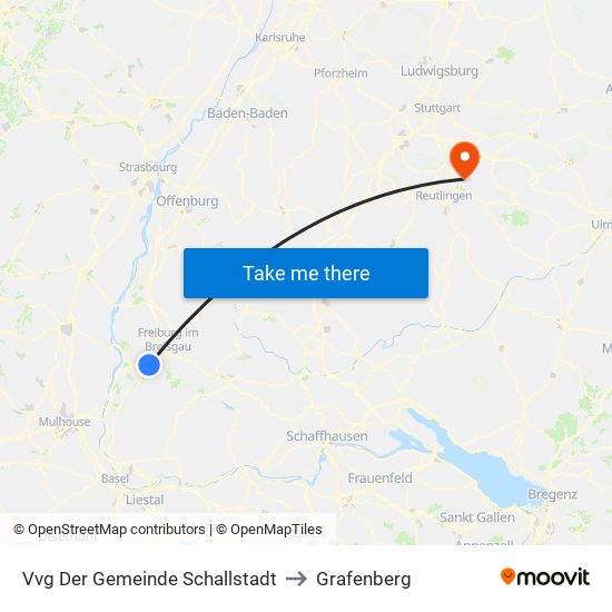 Vvg Der Gemeinde Schallstadt to Grafenberg map