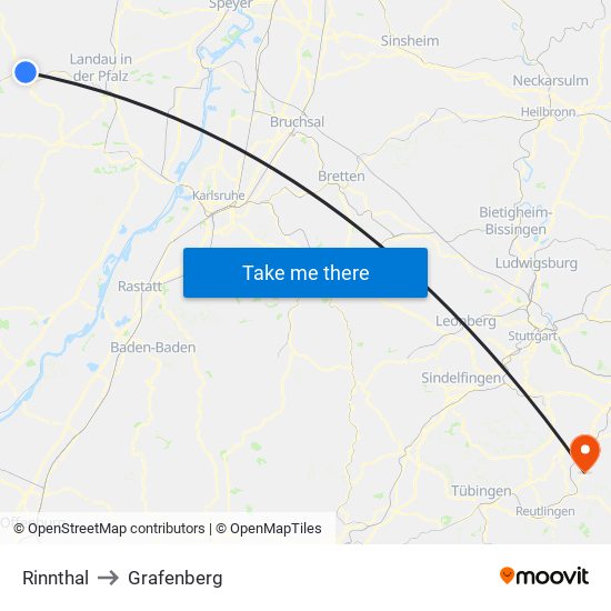 Rinnthal to Grafenberg map