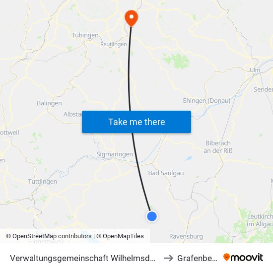 Verwaltungsgemeinschaft Wilhelmsdorf to Grafenberg map