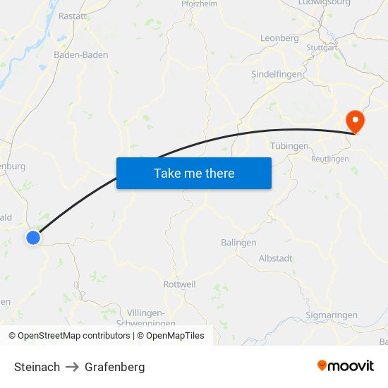 Steinach to Grafenberg map
