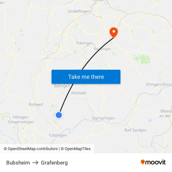 Bubsheim to Grafenberg map