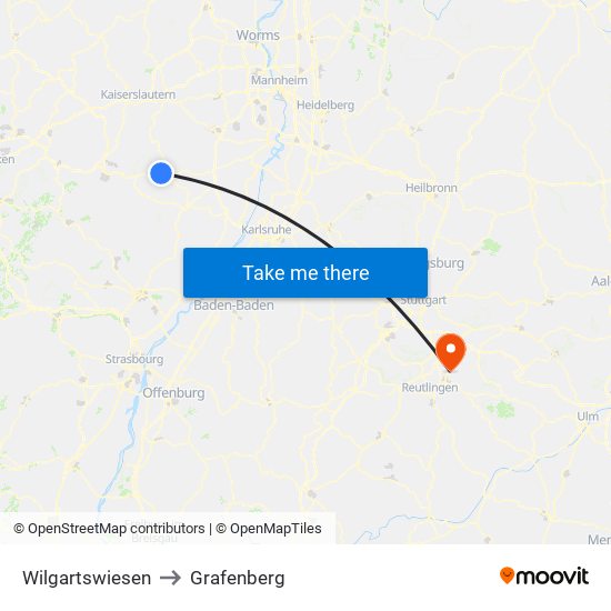 Wilgartswiesen to Grafenberg map