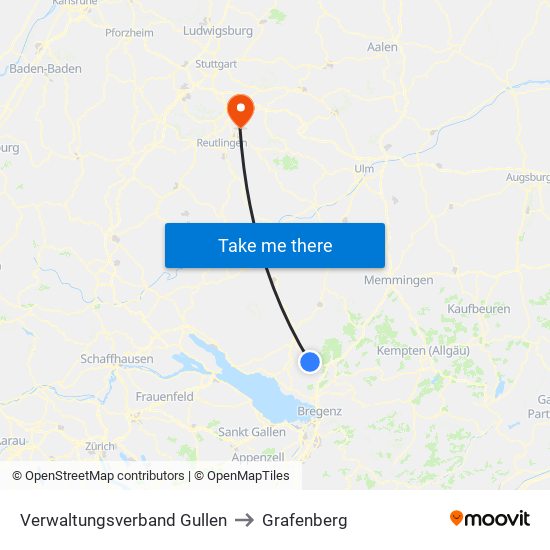 Verwaltungsverband Gullen to Grafenberg map