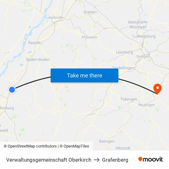 Verwaltungsgemeinschaft Oberkirch to Grafenberg map