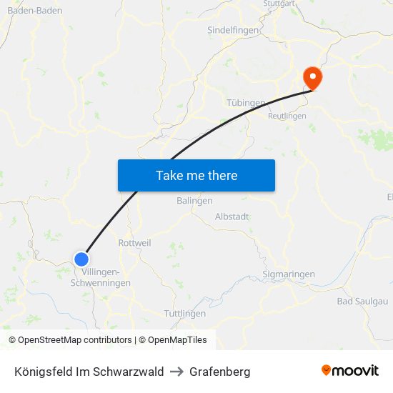 Königsfeld Im Schwarzwald to Grafenberg map