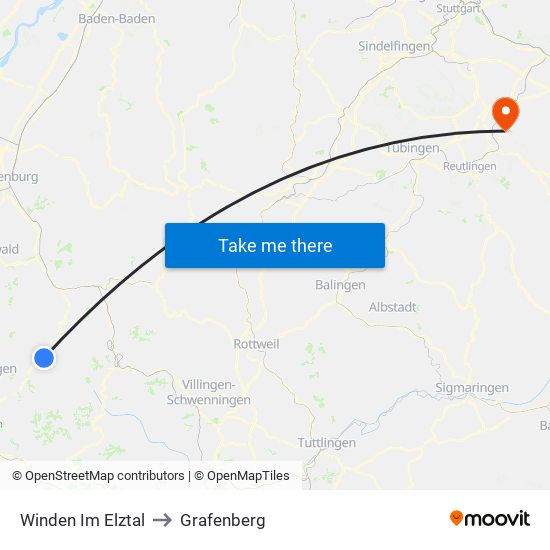 Winden Im Elztal to Grafenberg map