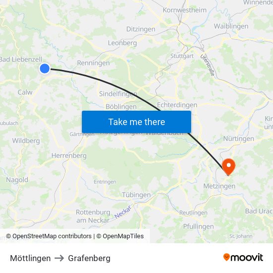 Möttlingen to Grafenberg map