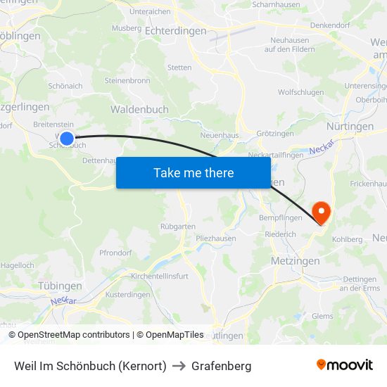 Weil Im Schönbuch (Kernort) to Grafenberg map