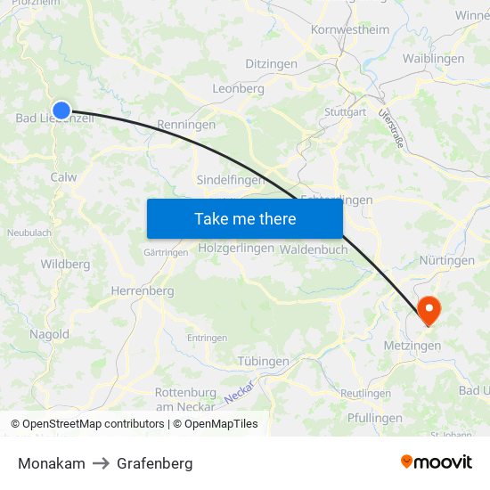 Monakam to Grafenberg map