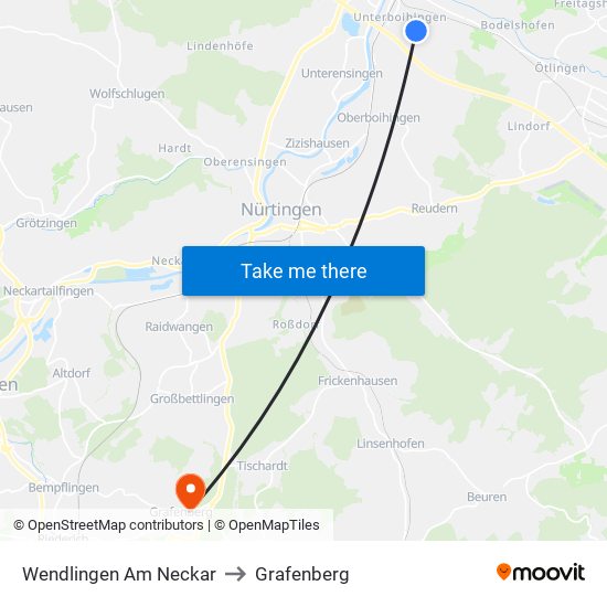 Wendlingen Am Neckar to Grafenberg map