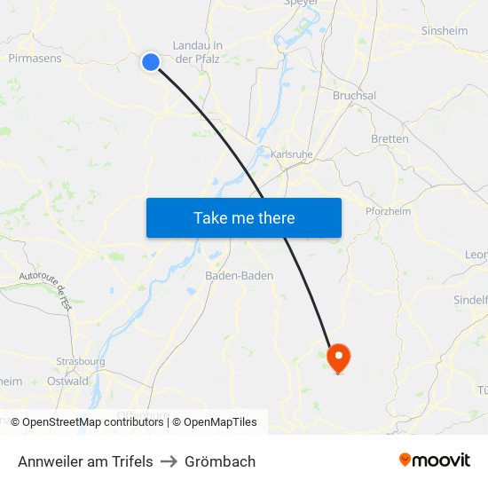 Annweiler am Trifels to Grömbach map