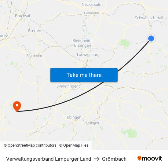 Verwaltungsverband Limpurger Land to Grömbach map