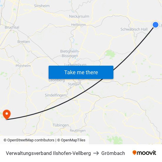 Verwaltungsverband Ilshofen-Vellberg to Grömbach map