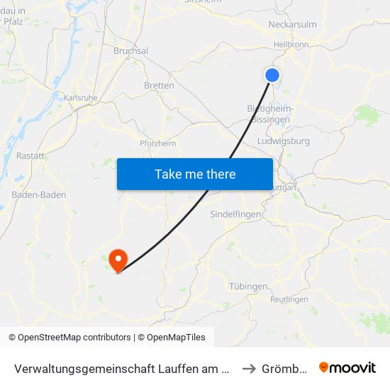 Verwaltungsgemeinschaft Lauffen am Neckar to Grömbach map