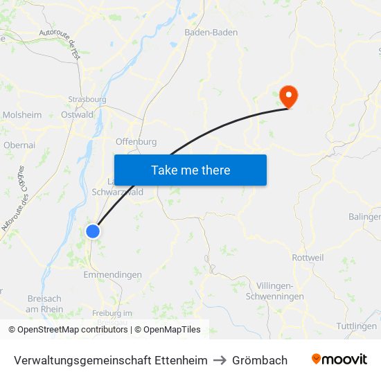 Verwaltungsgemeinschaft Ettenheim to Grömbach map