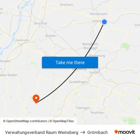 Verwaltungsverband Raum Weinsberg to Grömbach map