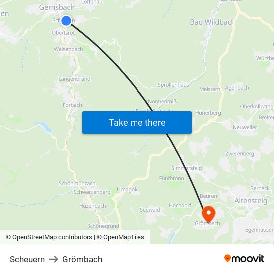 Scheuern to Grömbach map