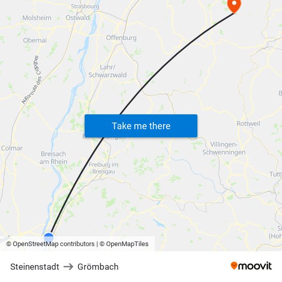 Steinenstadt to Grömbach map