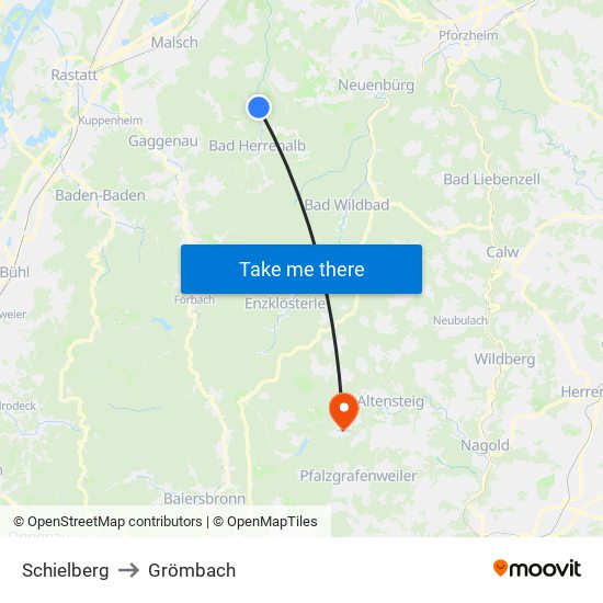 Schielberg to Grömbach map