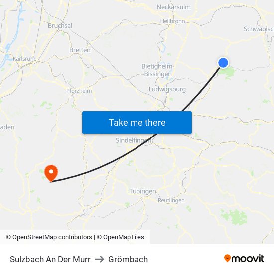 Sulzbach An Der Murr to Grömbach map