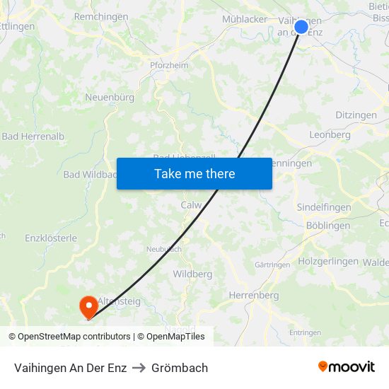 Vaihingen An Der Enz to Grömbach map