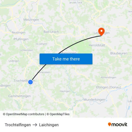 Trochtelfingen to Laichingen map