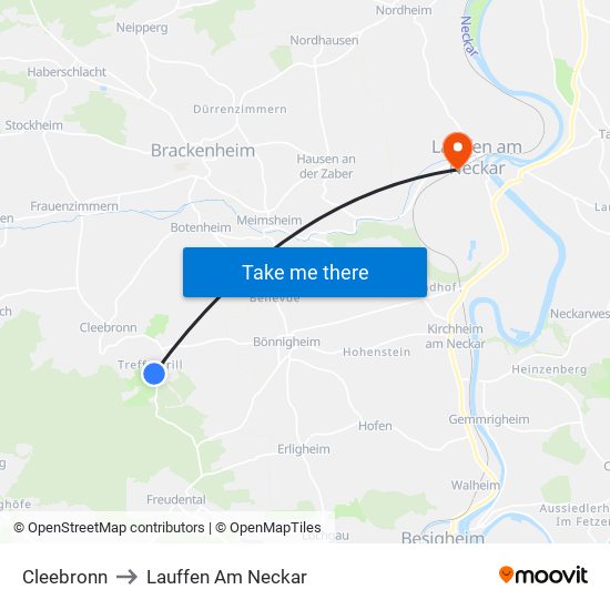 Cleebronn to Lauffen Am Neckar map