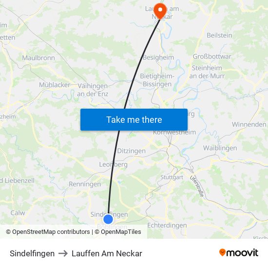 Sindelfingen to Lauffen Am Neckar map