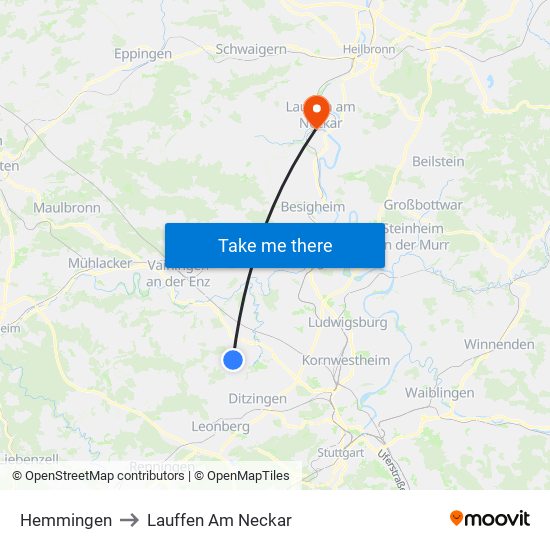 Hemmingen to Lauffen Am Neckar map