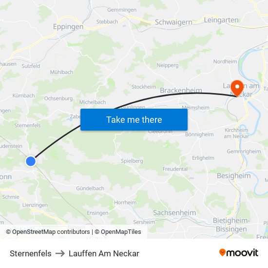 Sternenfels to Lauffen Am Neckar map