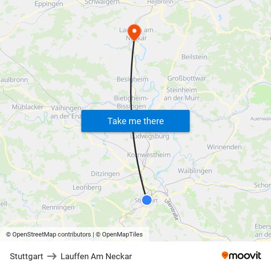 Stuttgart to Lauffen Am Neckar map