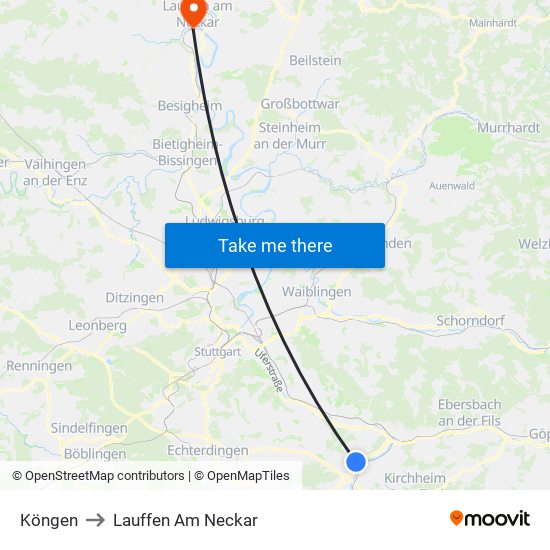 Köngen to Lauffen Am Neckar map