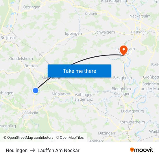 Neulingen to Lauffen Am Neckar map
