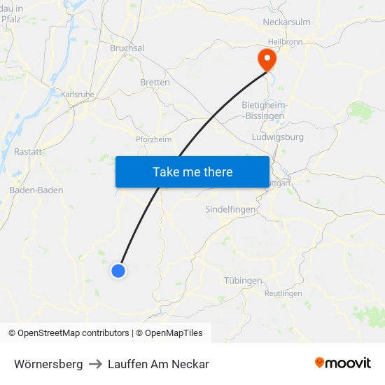 Wörnersberg to Lauffen Am Neckar map