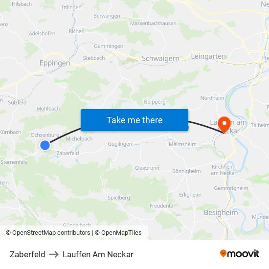 Zaberfeld to Lauffen Am Neckar map