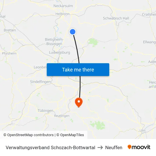 Verwaltungsverband Schozach-Bottwartal to Neuffen map