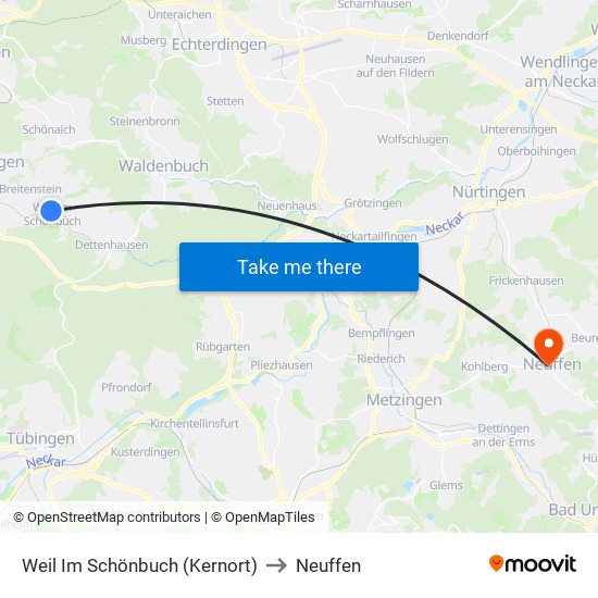 Weil Im Schönbuch (Kernort) to Neuffen map
