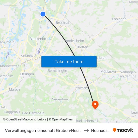 Verwaltungsgemeinschaft Graben-Neudorf to Neuhausen map