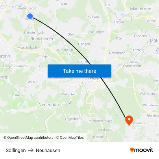 Söllingen to Neuhausen map