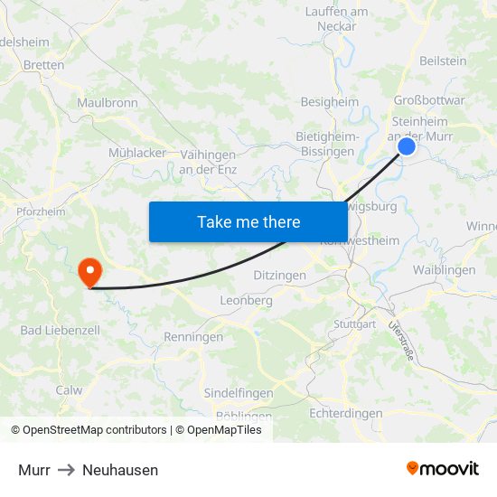 Murr to Neuhausen map