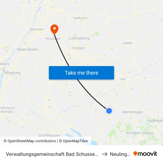 Verwaltungsgemeinschaft Bad Schussenried to Neulingen map