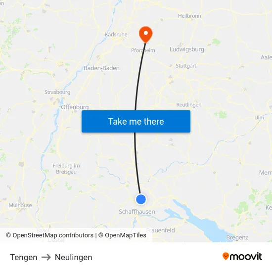 Tengen to Neulingen map