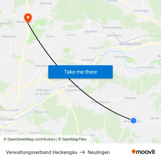 Verwaltungsverband Heckengäu to Neulingen map