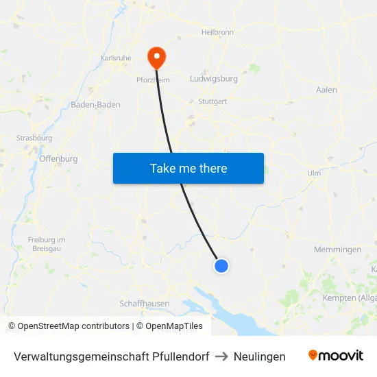 Verwaltungsgemeinschaft Pfullendorf to Neulingen map