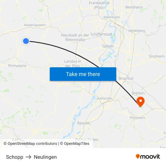Schopp to Neulingen map