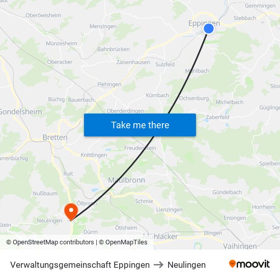 Verwaltungsgemeinschaft Eppingen to Neulingen map